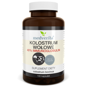 Colostrum wołowe 40% IgG 100 kapsułek/52g Medverita