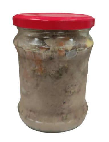 Gulasz podrobowy wołowy z ozorów i serc BIO 435g Juchowo