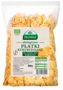 Płatki kukurydziane bezglutenowe BIO  bez dodatku cukru 250g EkoWital