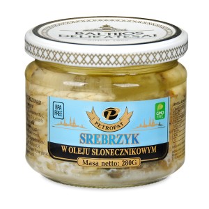 Srebrzyk Argentynka w oleju szkło 280 g Baltijos Delikatesai