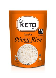 Makaron KETO Konjac Sticky Rice klejący ryż bez zalewy bezglutenowy 200g BIO KetoChef