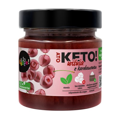 Dżem Keto Wiśnia z Kardamonem ze stewią bez cukru 200g AtoDobre