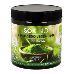 Sok z młodego jęczmienia  w proszku bezglutenowy BIO 100g Pięć Przemian