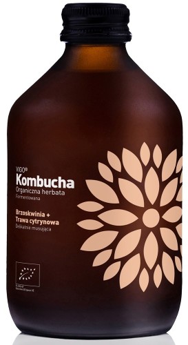 Kombucha Brzoskwinia + Trawa cytrynowa mała BIO 330 ml VIGO