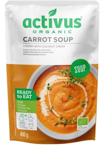 Zupa krem z marchwi z mleczkiem kokosowym BIO 400g ACTIVUS
