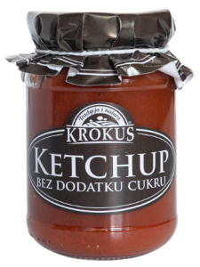 Ketchup bez dodatku cukru bezglutenowy 180g Krokus