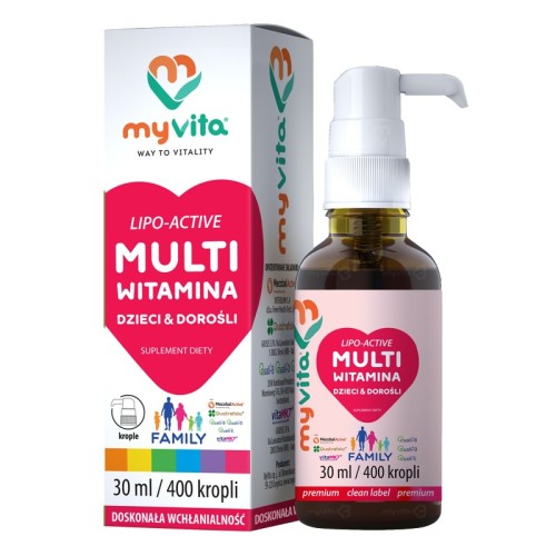 Multiwitamina Family w kroplach dla dzieci i dorosłych bezglutenowa 30ml MyVita