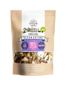 Musli KETO bez zbóż Jagoda Wanilia BIO 500g Clean Eating