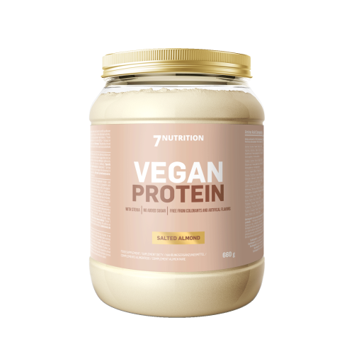Białko VEGAN Protein SALTED ALMOND słony migdał ze stewią 660g 7Nutritioną