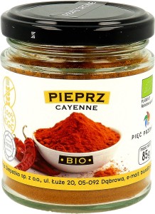 Pieprz Cayenne bezglutenowy BIO 85g Pięć Przemian