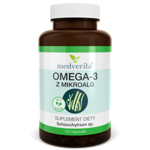OMEGA-3 wegańska z mikroalg 120 kapsułek Medverita