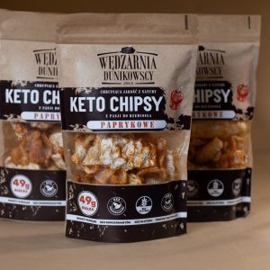 Chipsy KETO ze skórek wieprzowych Papryka 40g Wędzarnia Dunikowscy