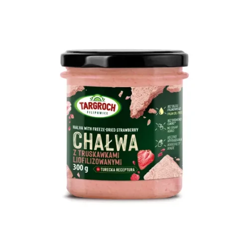 Chałwa Truskawkowa bez cukru 300g Targroch