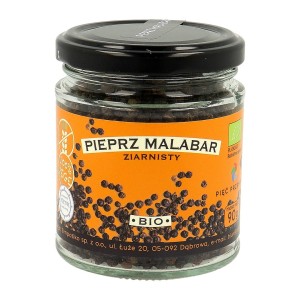 Pieprz MALABAR ziarno w słoiczku bezglutenowe BIO 90g Pięć Przemian