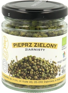Pieprz ZIELONY ziarnisty w słoiczku bezglutenowy BIO 65g Pięć Przemian