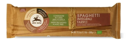 Makaron razowy z płaskurki Spaghetti BIO 500g Alce Nero