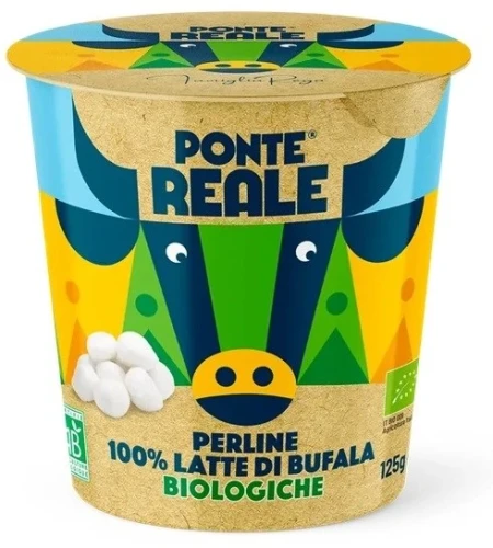 Ser MINI Mozzarella Perline z mlela bawolego kubek 125g BIO Ponte Reale