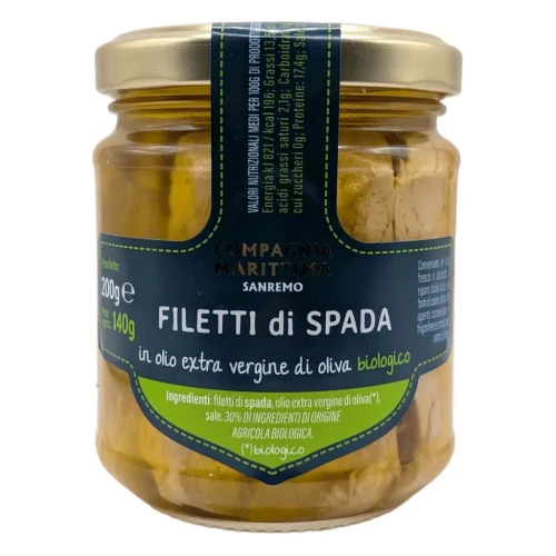 Miecznik filety w oliwie extra virgin BIO 200g Compagnia Mediterranea