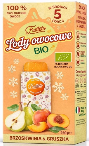 Lody do zamrożenia brzoskwiniowo-gruszkowe BIO 5x50ml Frutteto