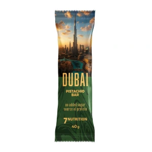 Baton proteinowy DUBAI Bar Pistachio bez cukru w polewie czekoladowej 40g 7Nutrition