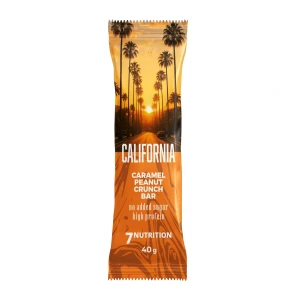 Baton proteinowy CALIFORNIA Bar Caramel Peanut  bez cukru w polewie czekoladowej 40g 7Nutrition