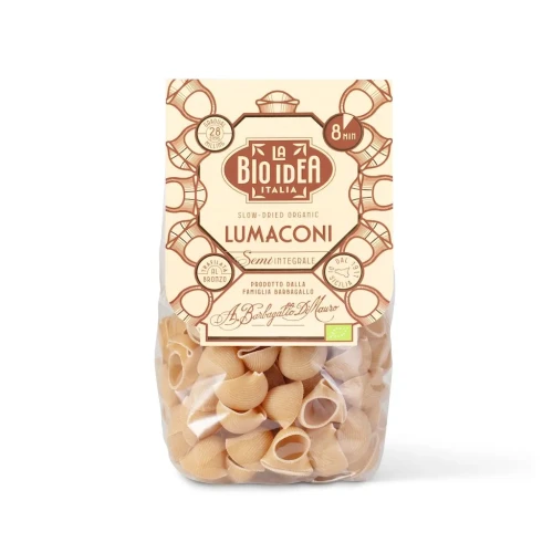 Makaron Lumaconi Semintergrale muszle BIO 375g BioIdea