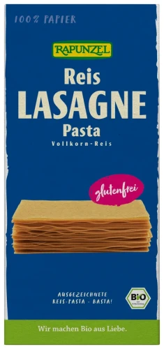 Makaron Lasagne ryżowy razowy bezglutenowy BIO 250g Rapunzel