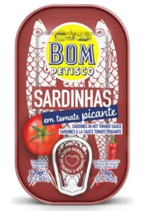 Sardynki portugalskie pikantne w sosie pomidorowym 120g/78g Bom Petisco