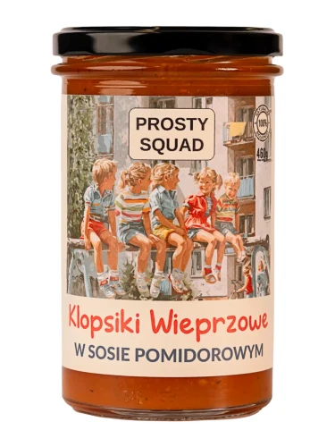 Klopsiki Wieprzowe w sosie pomidorowym w słoiku 460g Prosty Squad