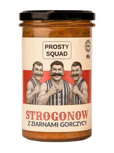 Strogonow z ziarnami gorczycy w słoiku 460g Prosty Squad