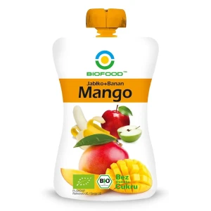 BIO Mus 200g Jabłko Banan Mango bezglutenowy bez dodatku cukru